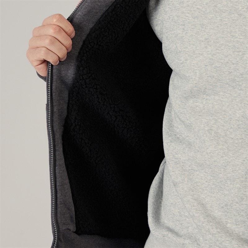 Heren baraz borg gevoerde hoodie Dark Grey Marl - Afbeelding 5