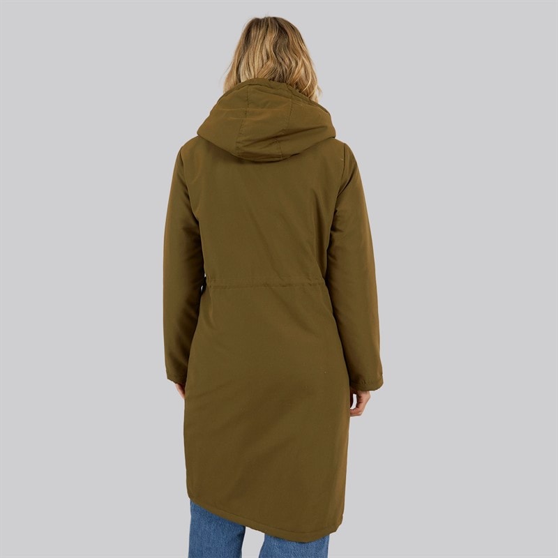 Dames sari lange parka Dark Olive - Afbeelding 2