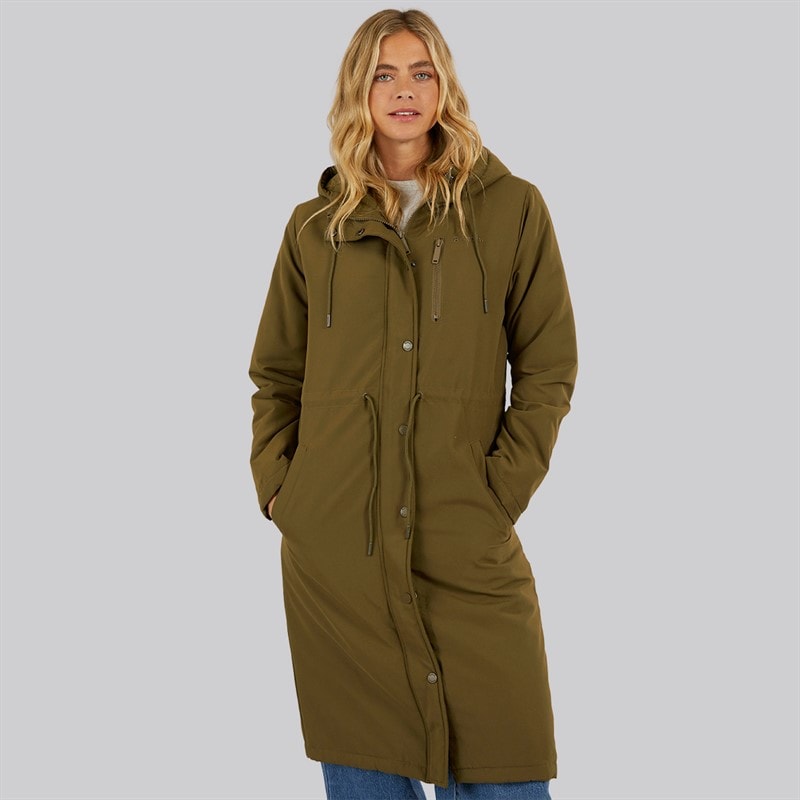 Dames sari lange parka Dark Olive - Afbeelding 5