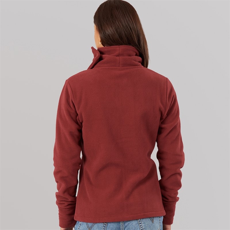 Dames funnel microfleece tracktop Cordovan - Afbeelding 2