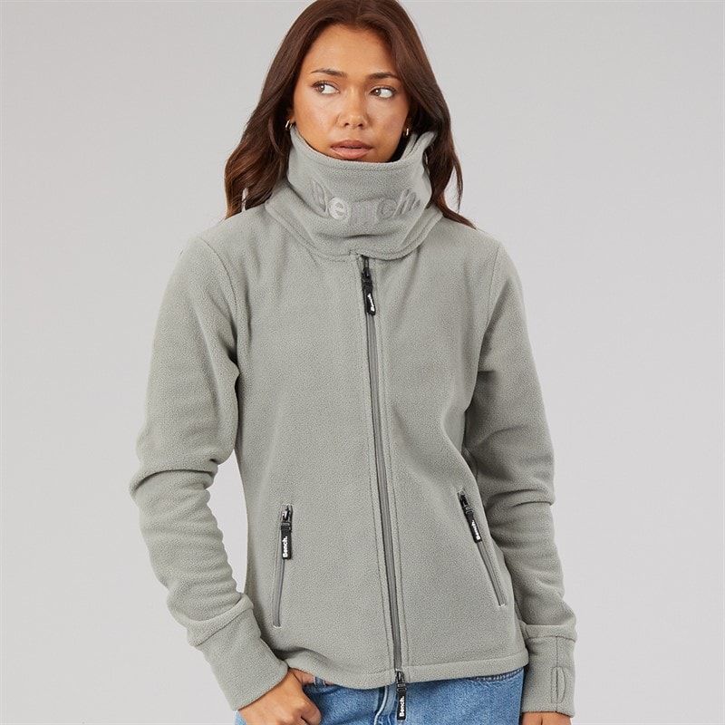 Bench Damskie bluza sportowa z mikropolaru z zamkiem typu funnel - Graphite Grey