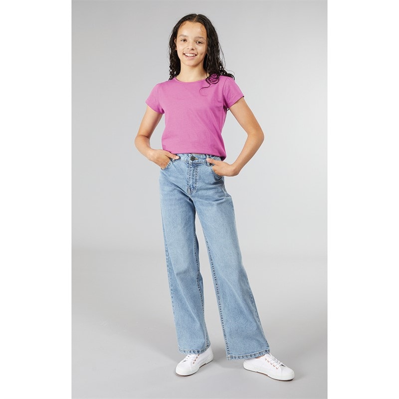 Meisjes maxina wijde jeans Light Wash - Afbeelding 4