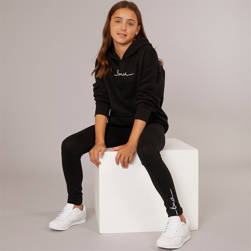 Bench Mädchen - Gilnda Kapuzenpullover Und Leggings Trainingsanzug - Schwarz