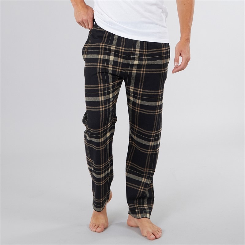 Bench Herren - Kaplan Flanell-Karo-Loungebuxe - Schwarz/Taupe/Stone/Stone Grey Check