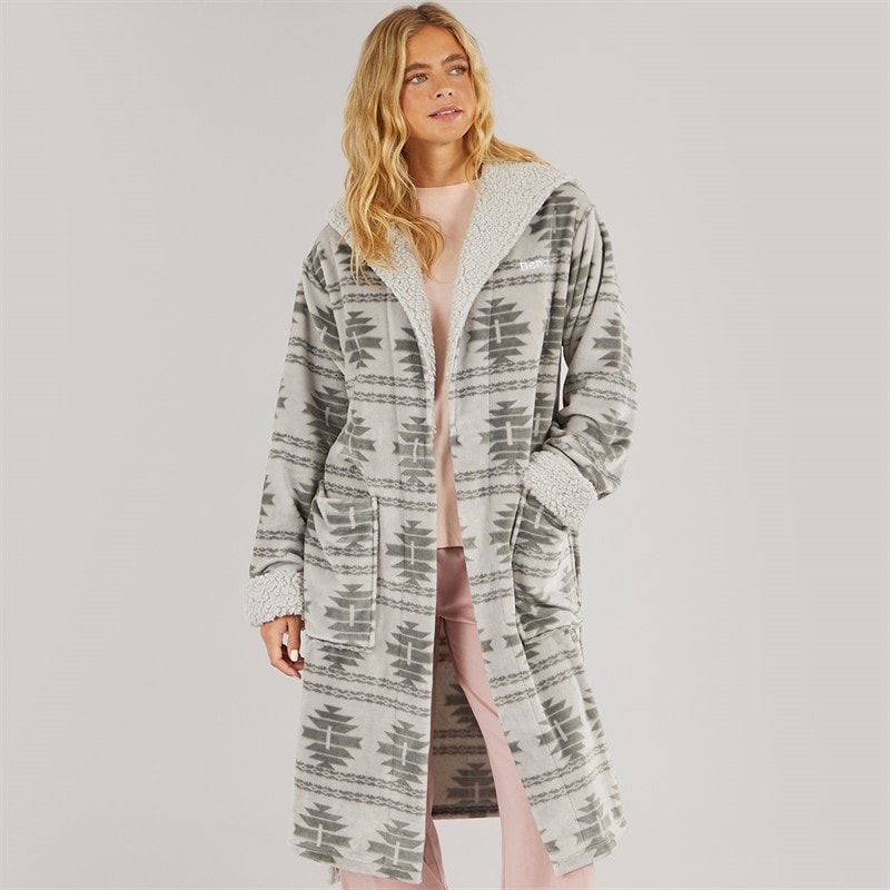 Damen - Inbee Morgenmantel Grey Fairisle - Bild 1