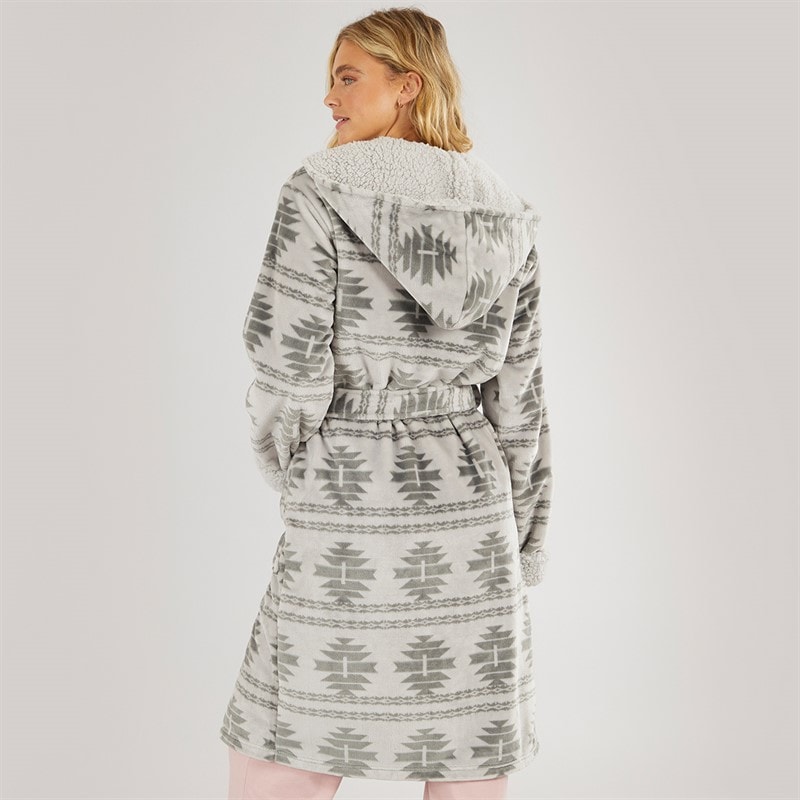 Damen - Inbee Morgenmantel Grey Fairisle - Bild 2