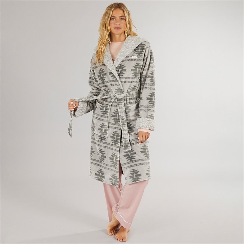 Damen - Inbee Morgenmantel Grey Fairisle - Bild 3