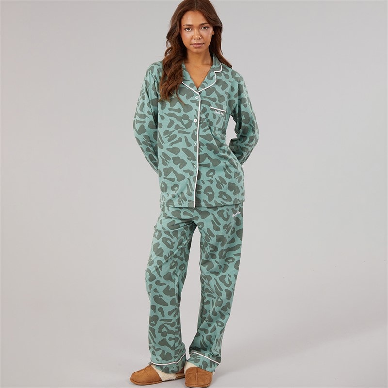 Pyjamas Korda femmes Dark Sage Leopard - Image 1