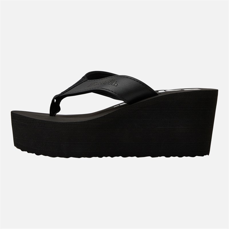 Damen - Vacay Chunky Keilabsatz Flip-Flops Black Pu - Bild 2