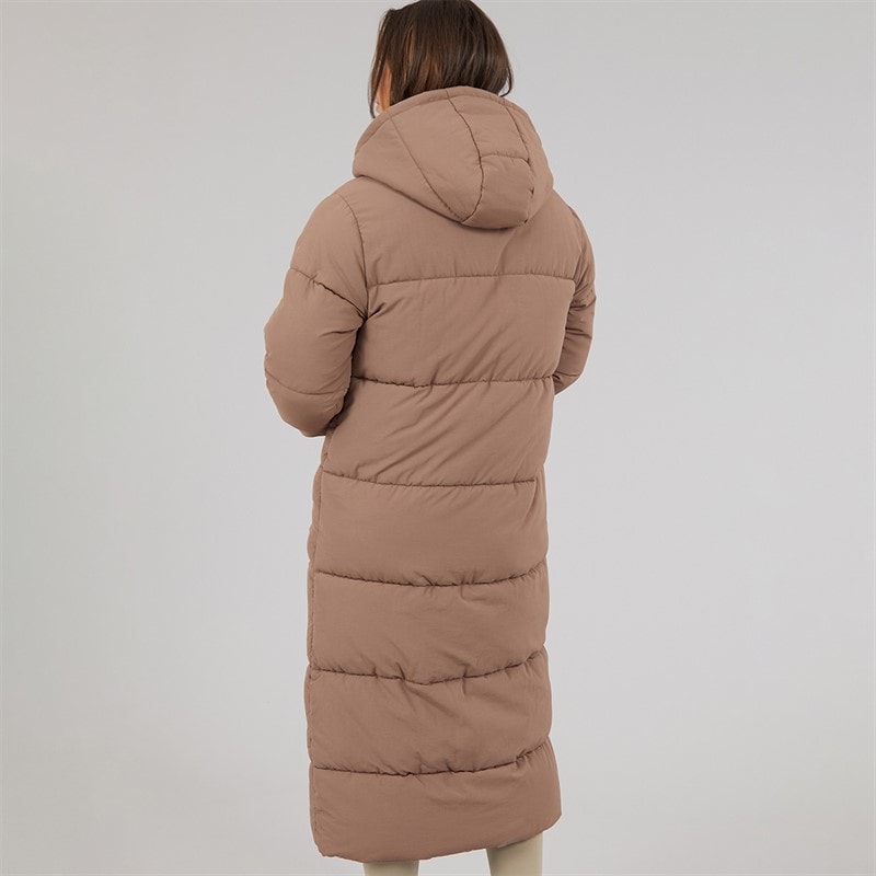 Manteau matelassé long cendre femmes Marron clair - Image 2