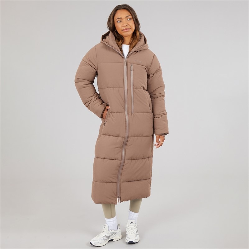 Manteau matelassé long cendre femmes Marron clair - Image 4