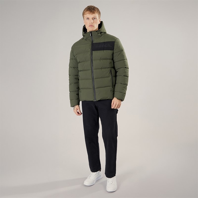 Herren - Rynor Wattierter Mantel Faded Olive - Bild 4
