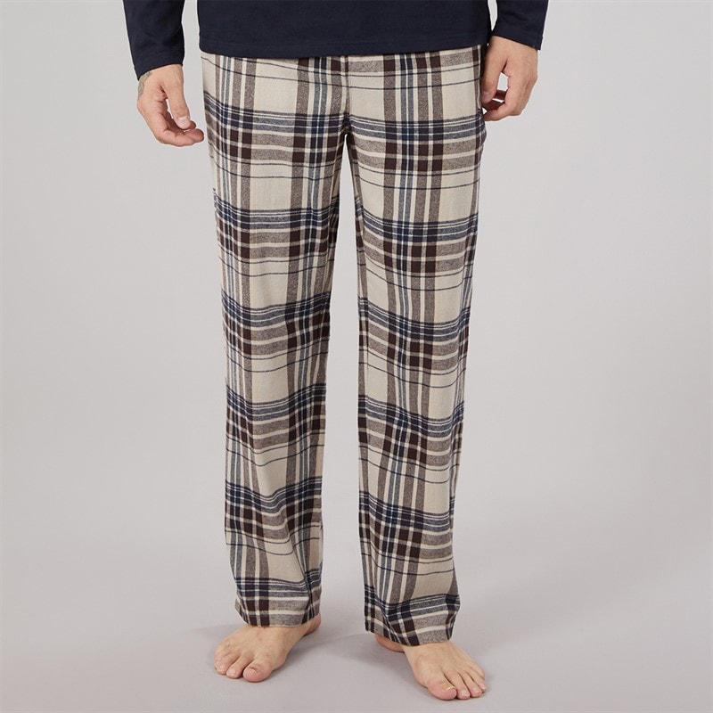 Bench Herren - Flanell Kariert Lounge-Hose - Stone Grau/Navy/Stone/Ground Coffee