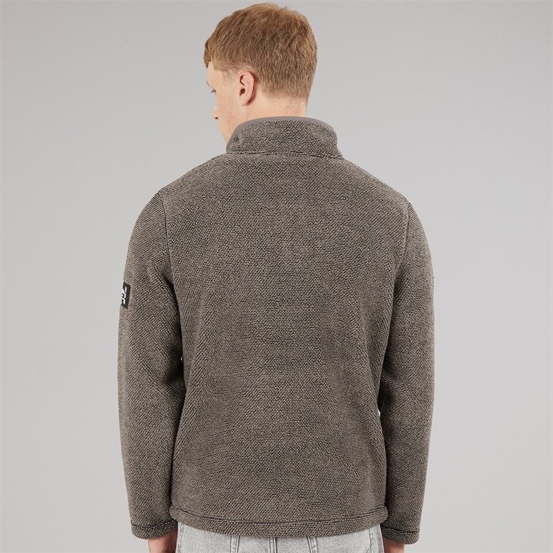 Heren trevyn 1/4 rits colfleece Dunkelgrau/Zwart - Afbeelding 2