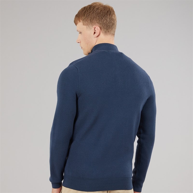 Pull en maille col cheminée zippé 1/4 zabian hommes Marine - Image 2