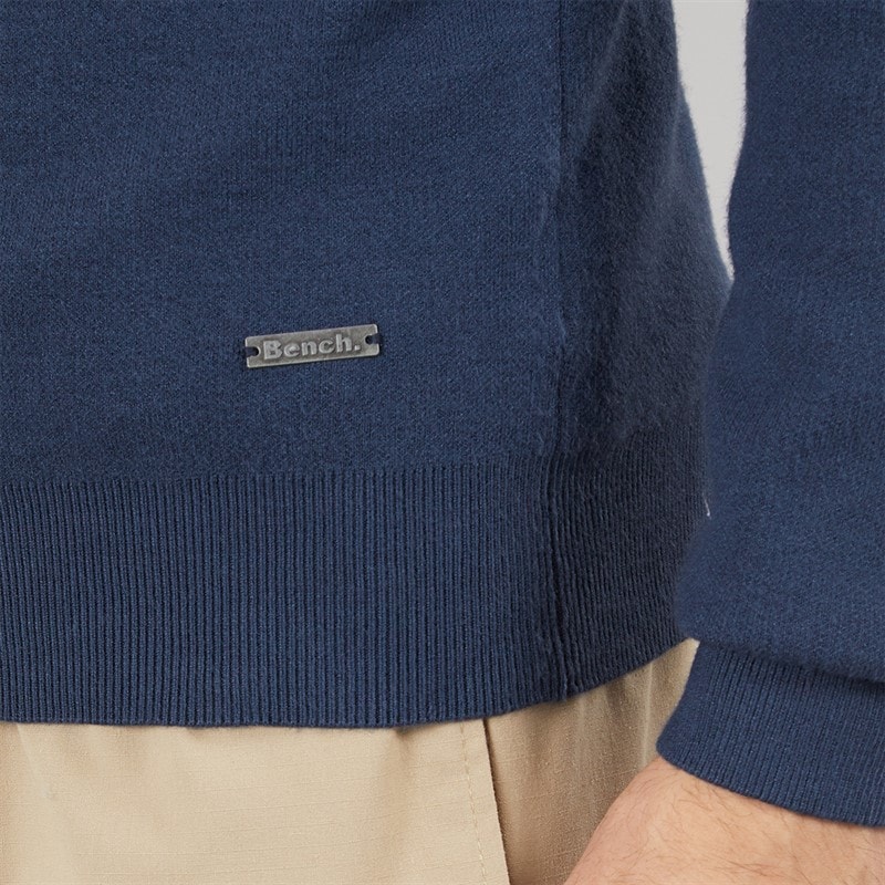 Pull en maille col cheminée zippé 1/4 zabian hommes Marine - Image 5