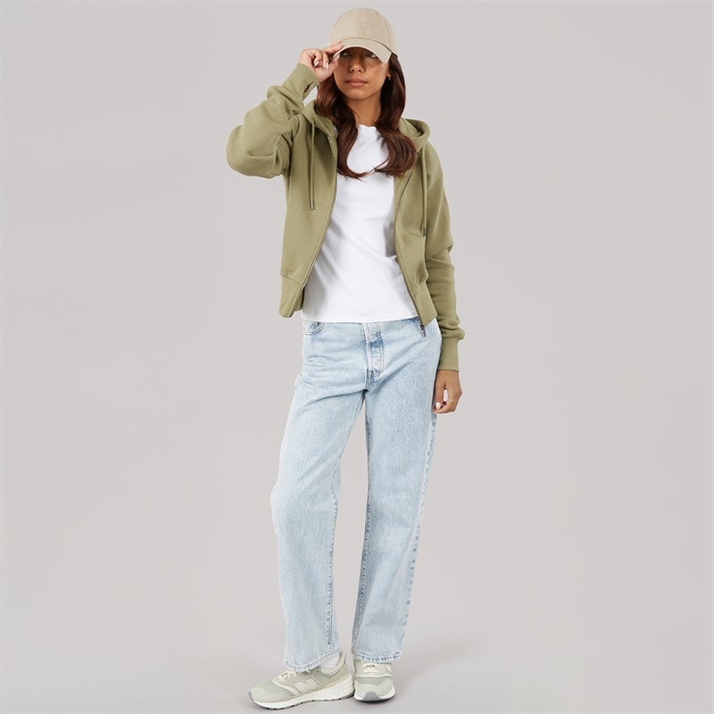 Damen - Chessa Fit Kapuzenjacke mit Reißverschluss Washed Khaki - Bild 4