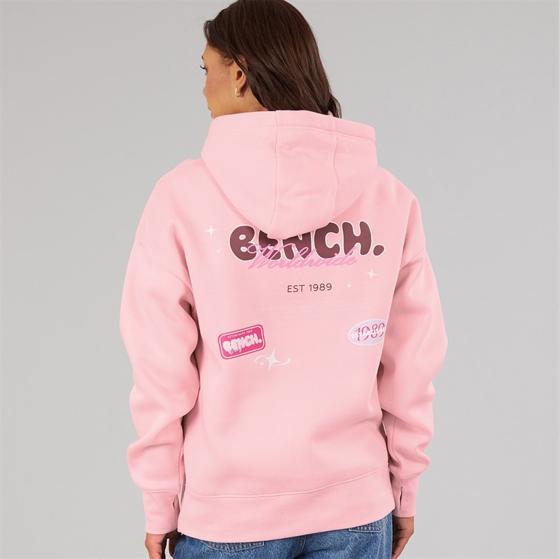 Damskie bluza z kapturem fessa oversize z nadrukiem graficznym Fairytale Pink – zdjęcie  3