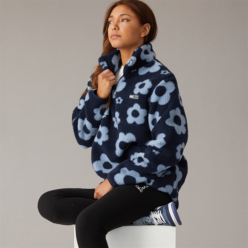Bench Polaire à fermeture éclair 1/4 Dessa femmes - Marine/Dusky Blue