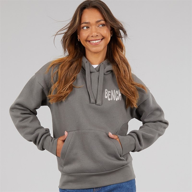 Sweat à capuche dess avec motif pailleté femmes Charcoal - Image 1