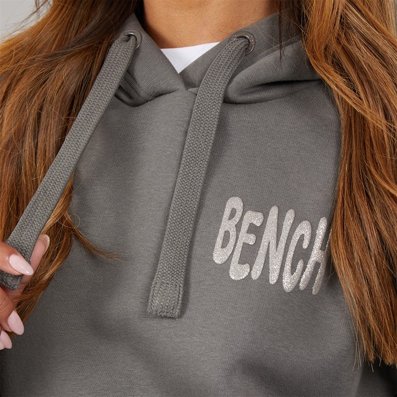 Sweat à capuche dess avec motif pailleté femmes Charcoal - Image 3