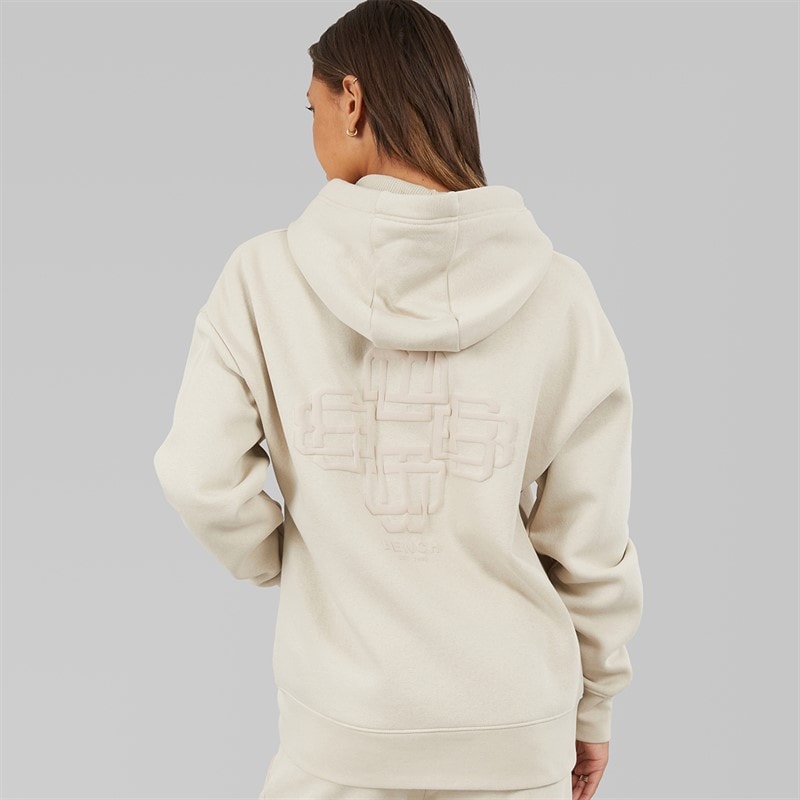 Damen - Clari Oversize Reißverschluss-Sweatshirt Mit Grafik Stone Grey - Bild 2