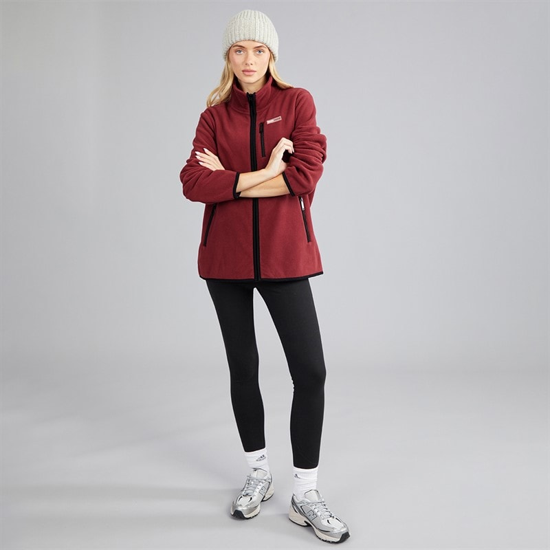 Damen - Iren Fleecejacke mit Reißverschluss Cordovan - Bild 3