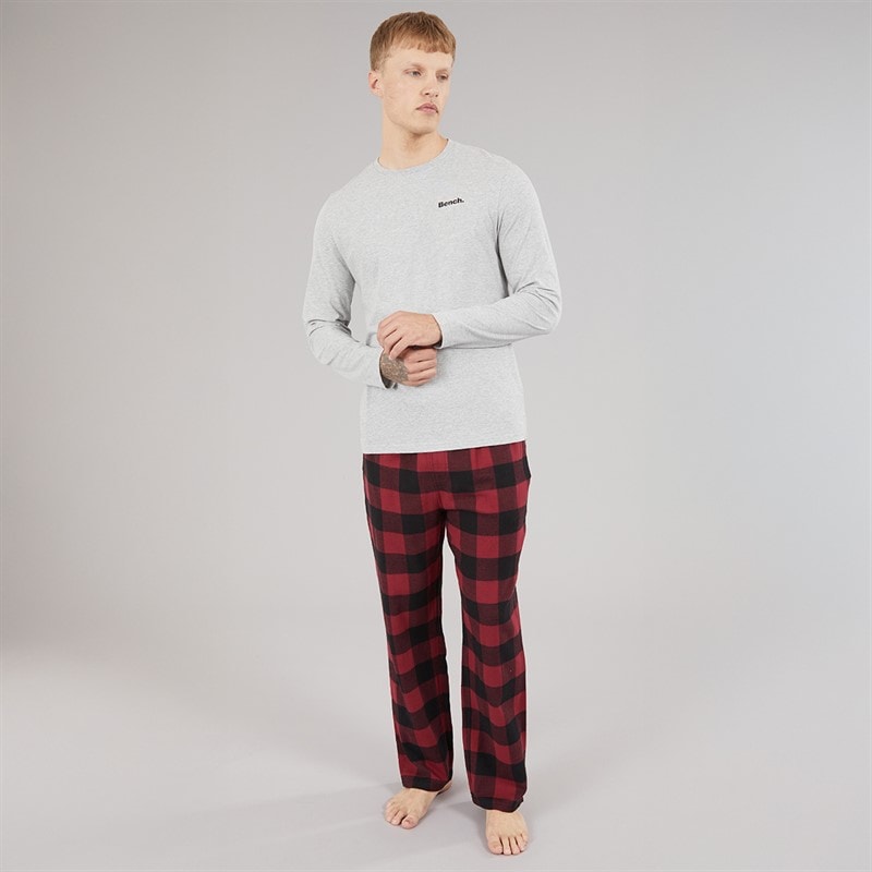 Bench Herren - Maugham Lounge-Set - Grau Marl/Cranberry Juice/Schwarz Check