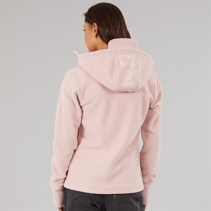 Dames ninja hoodie met diagonale rits Light Dusky Pink - Afbeelding 2