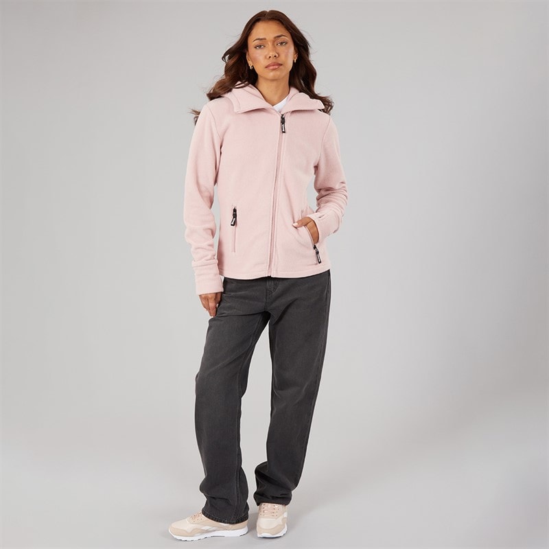 Dames ninja hoodie met diagonale rits Light Dusky Pink - Afbeelding 3