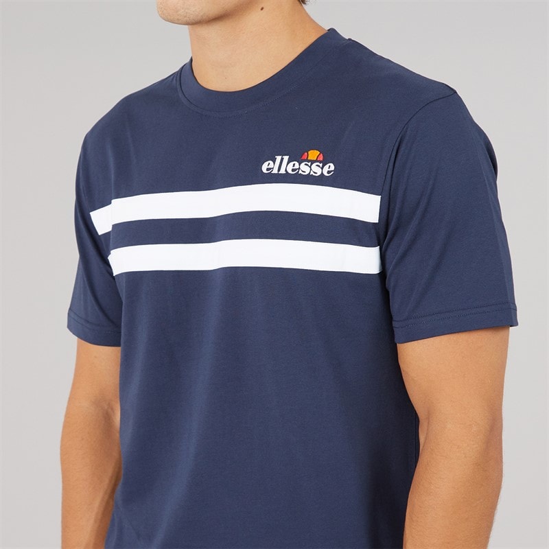 Herren - Squalius Retro-Streifen T-Shirt Navy - Bild 3