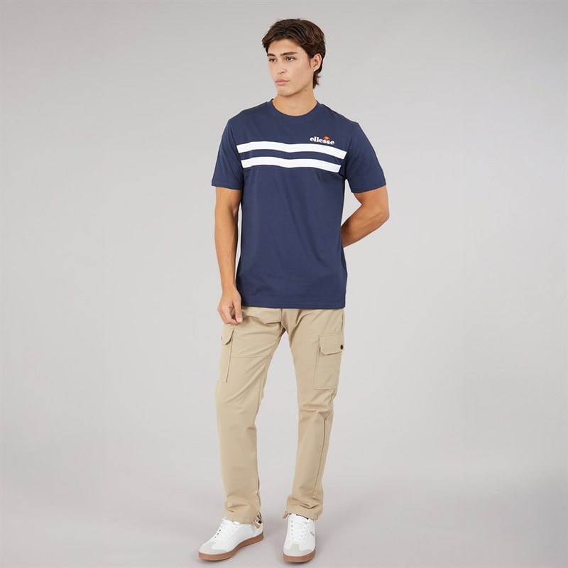 Herren - Squalius Retro-Streifen T-Shirt Navy - Bild 4