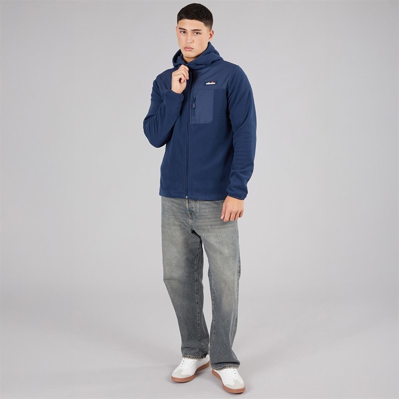 Heren caprio hooded fleece jas Navy - Afbeelding 4