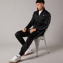Mężczyźni dres barelo z taśmą z poliestru Czarny
