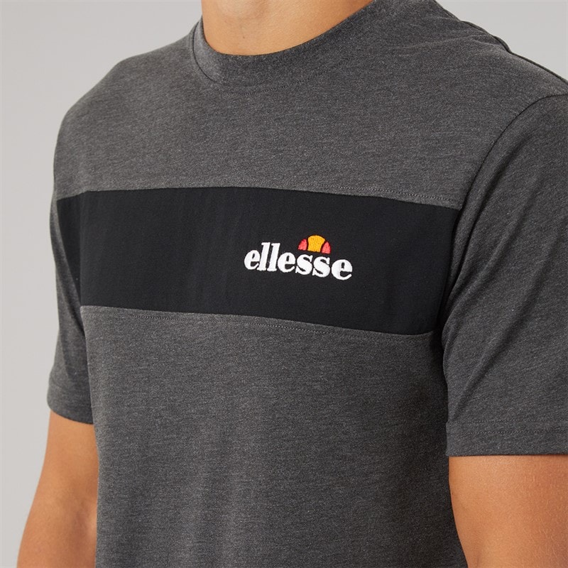 Heren moulton panel t-shirt Donkergrijs - Afbeelding 3