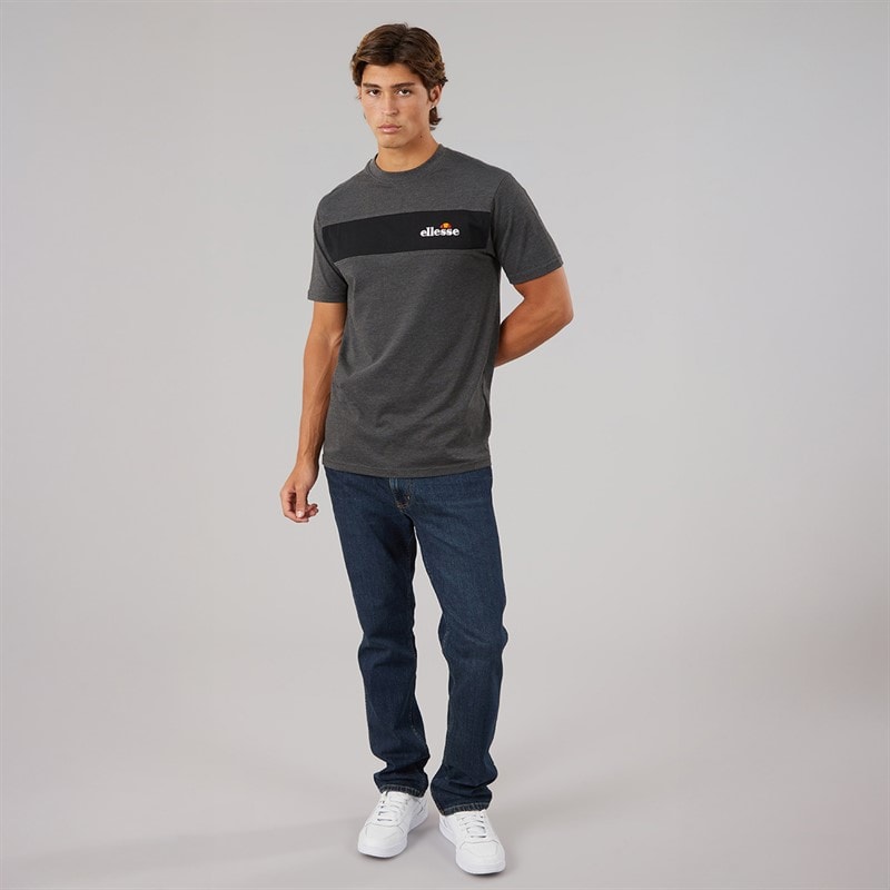 Heren moulton panel t-shirt Donkergrijs - Afbeelding 4