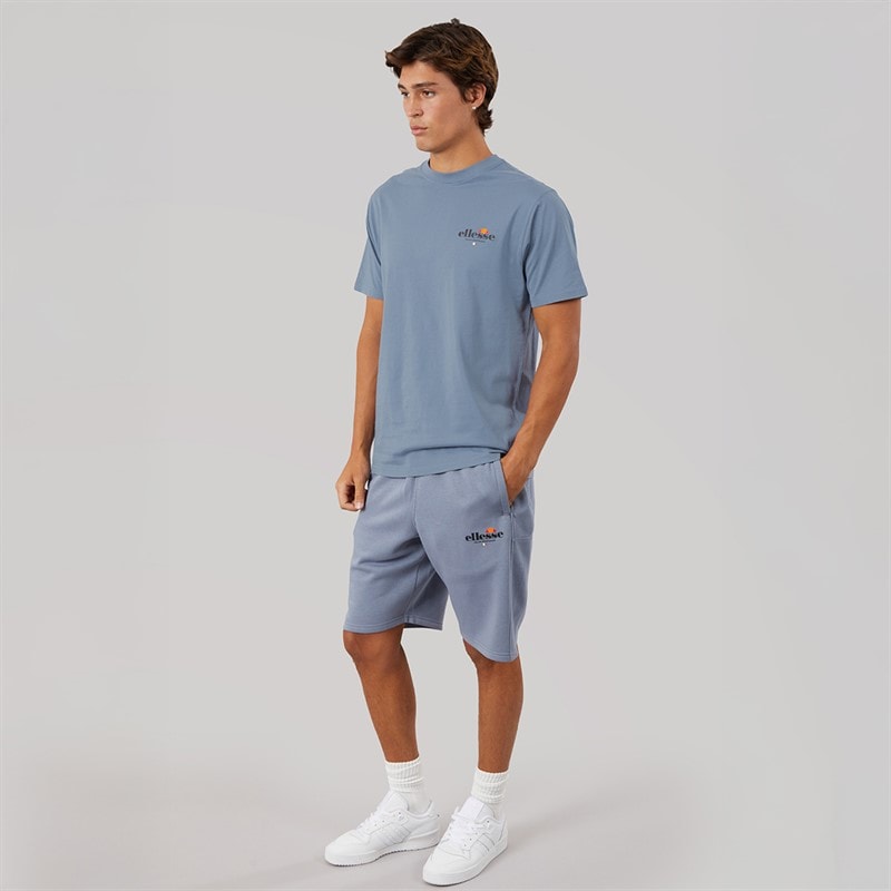 Herren - Lyon Locker Sitzendes T-Shirt mit Rückenlogo Grau Blau - Bild 4