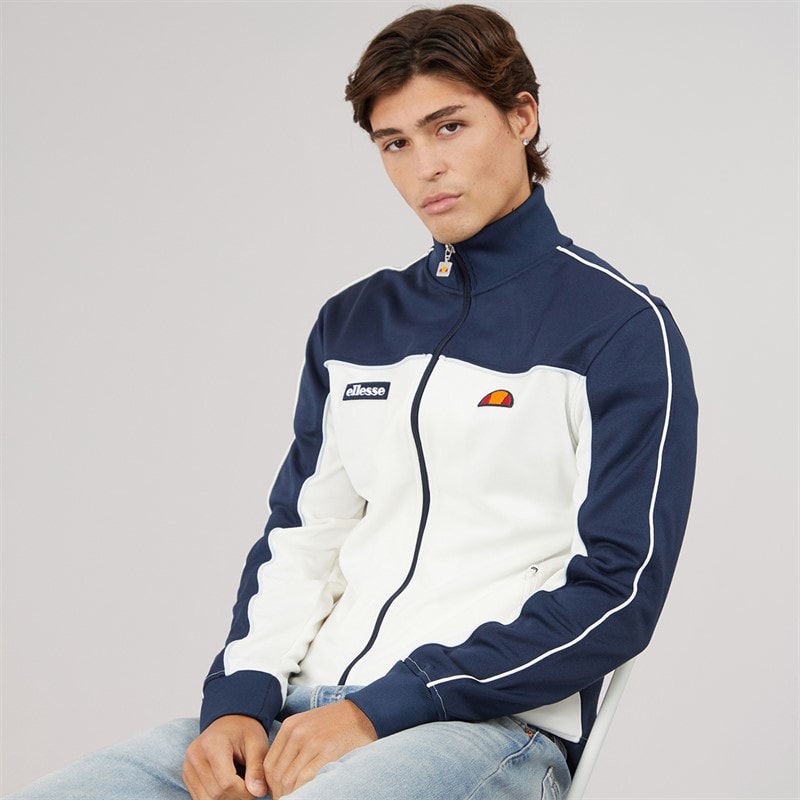 Ellesse Herren - Libros Trainingsjacke mit durchgehendem Reißverschluss - Off White/Navy