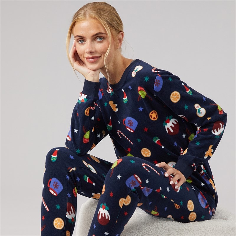 Fluid Damen - Weihnachts-Mikrofleece-Set - Multi Navy