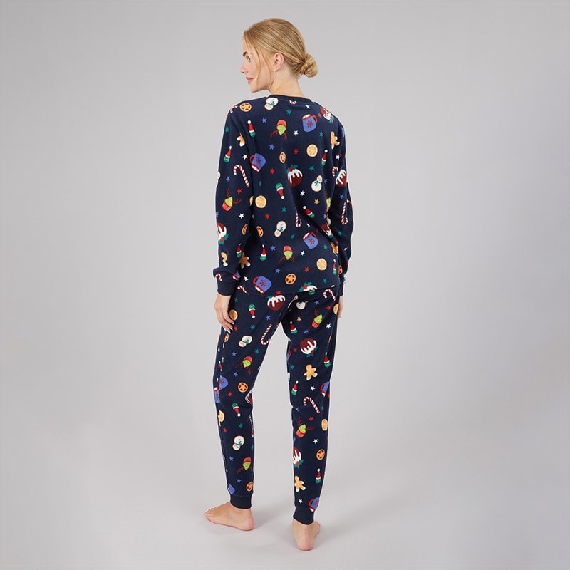 Dames kerst microfleece set Multi Navy - Afbeelding 2