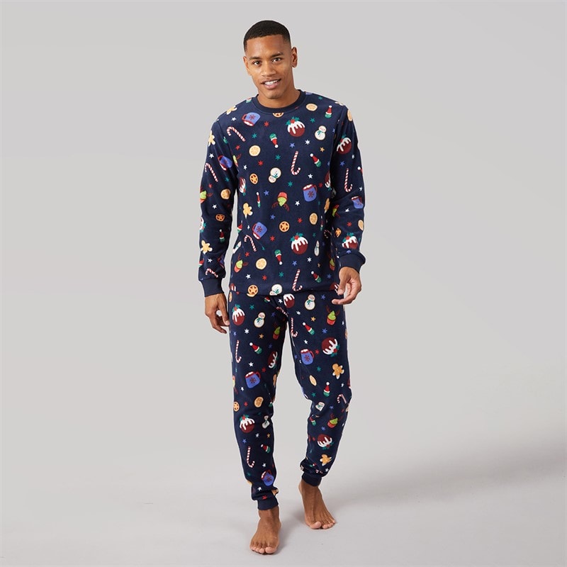 Fluid Herren - Weihnachts-Mikrofleece-Set - Multi Navy