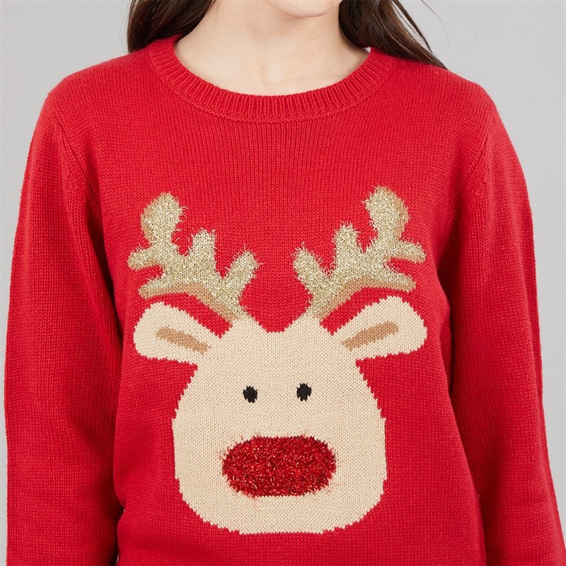 Meisjes rudolf kersttrui Rood - Afbeelding 5