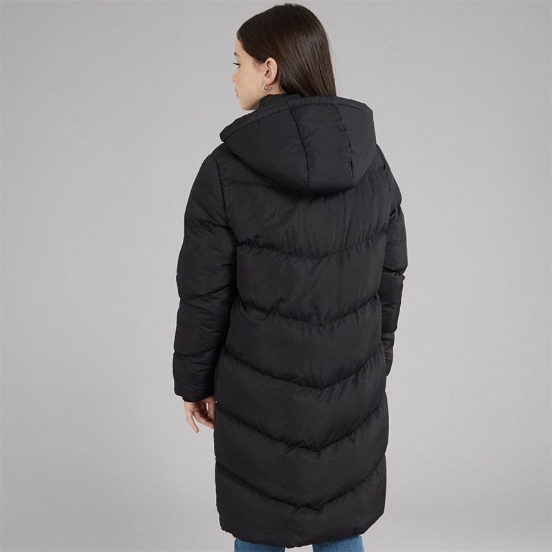 Board Angels Meisjes lange gewatteerde jas met capuchon - Zwart - Afbeelding 2