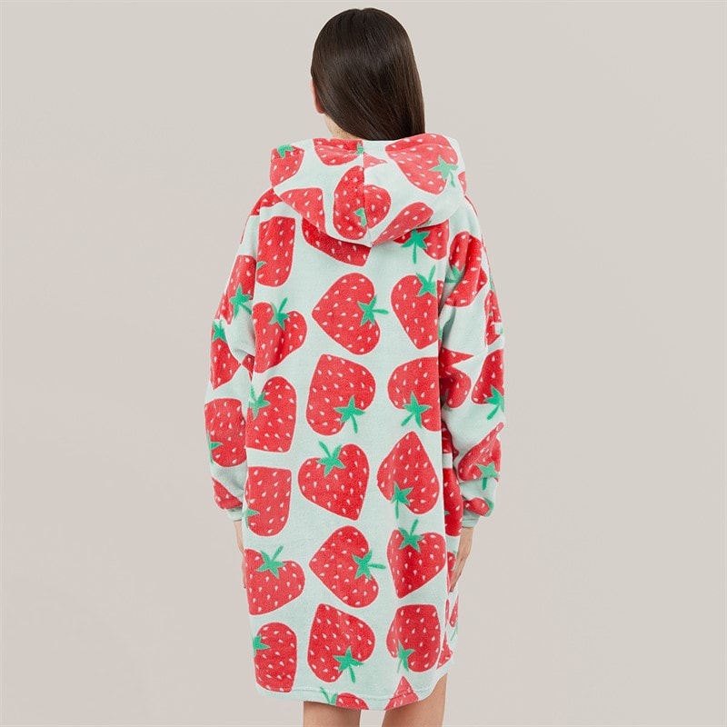 Board Angels Mädchen - Oversized Erdbeer-Decken-Kapuzenpullover - Mint/Multi - Bild 2