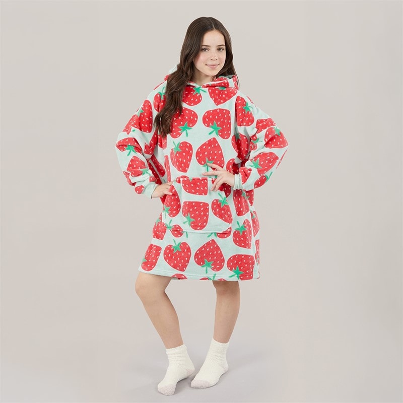 Board Angels Mädchen - Oversized Erdbeer-Decken-Kapuzenpullover - Mint/Multi - Bild 4