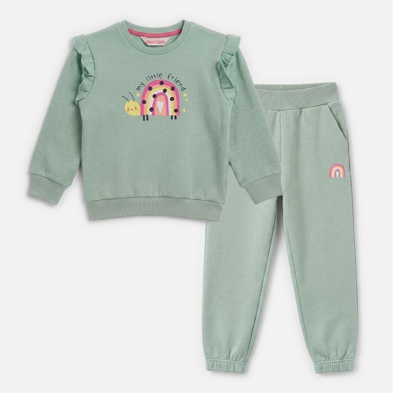 Ensemble sweat-shirt et joggers filles Silt Green - Image 1