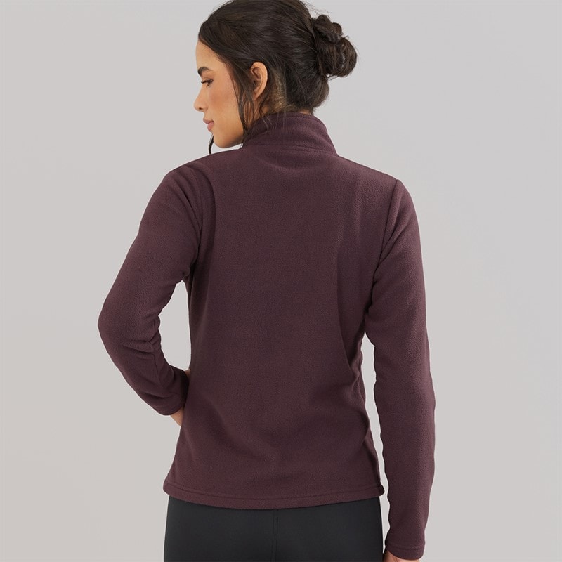 Damen - Zip-Through Microfleece-Top Burgundy - Bild 2