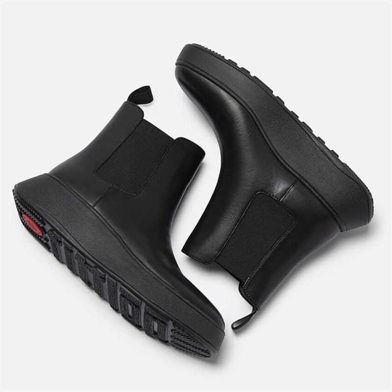 Dames leren plateau chelsea laarzen All Black - Afbeelding 4