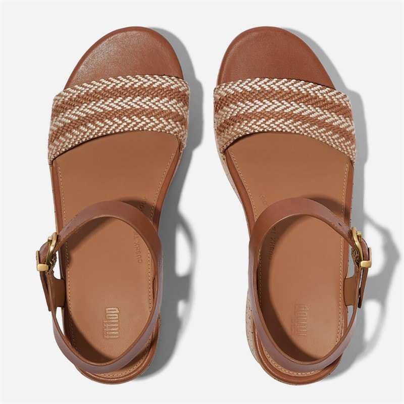Damen - Plateau-Sandalen mit Knöchelriemen Deep Tan - Bild 3