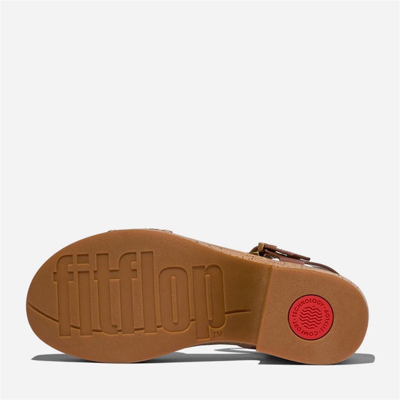 Damen - Plateau-Sandalen mit Knöchelriemen Deep Tan - Bild 5